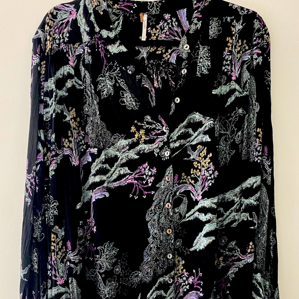 Free People Button Down Flowy Top